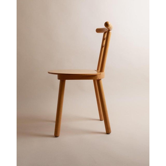 Contemporary Minimalist Light Wood Chair, Italy, 1980s For Sale - Image 3 of 13
