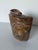 Unique 1980s vintage studio pottery vessel featuring a sculptural asymmetrical form with a distinctive divided double-neck...