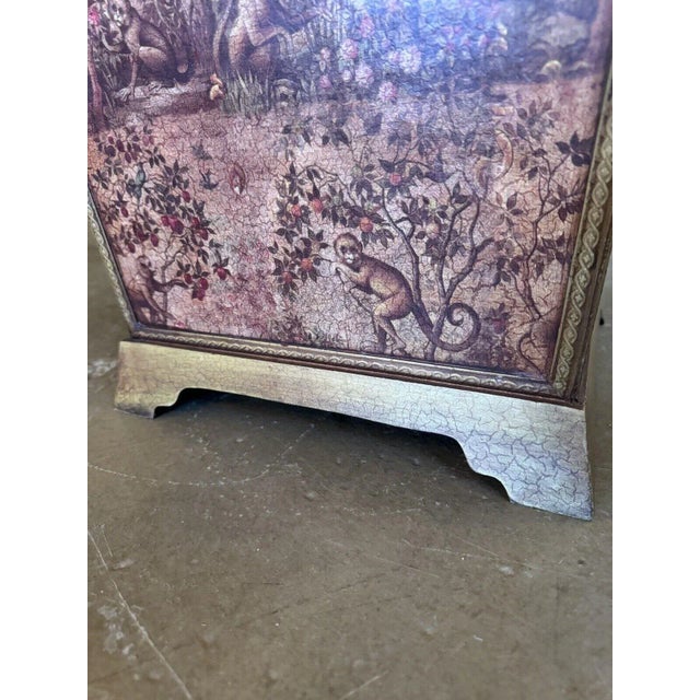 Vintage Monkey Themed Velvet Lined Sewing or Storage Caddy Chest For Sale - Image 9 of 10