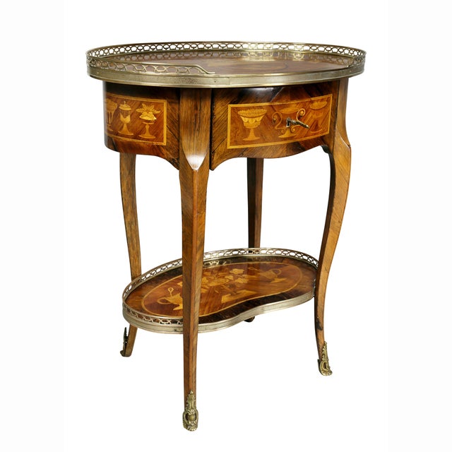 Louis XVI Style Marquetry Table A' Ecrire For Sale - Image 13 of 13