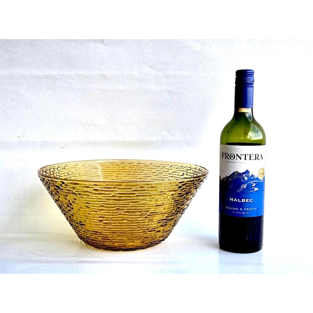Mid-Century Modern Vintage 1960s Anchor Hocking Gold Lido Soreno Glass Serving Bowl For Sale - Image 3 of 10