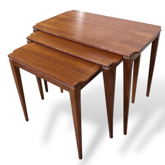 Wood Mid-Century Teak Nesting Tables from Richard Hornby, 1960s, Set of 3 For Sale - Image 7 of 9