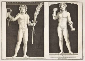 Giovanni Morghen, Ancient Roman Fresco Herculaneum, Original Etching, 18th Century
