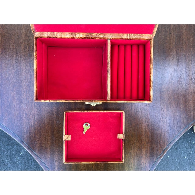 Egyptian Revival Embossed Leather Jewelry Box For Sale - Image 9 of 12