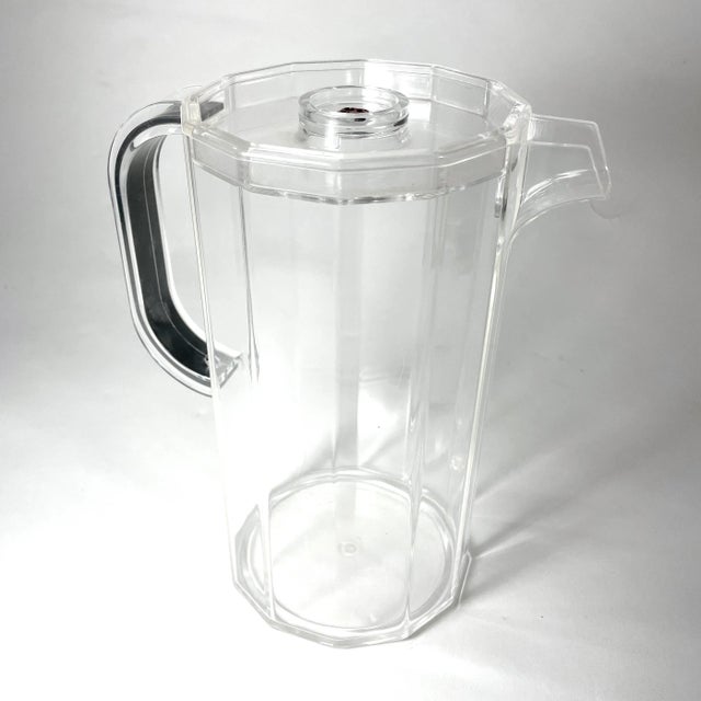 White Post Modern Italian Guzzini Lucite Pitcher For Sale - Image 8 of 8