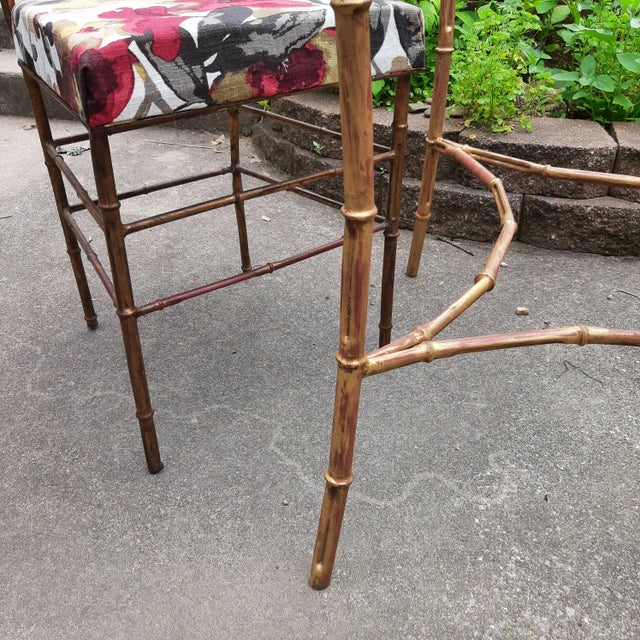 Gold Mid Century Metal Bamboo Dining Table & Chairs For Sale - Image 8 of 12