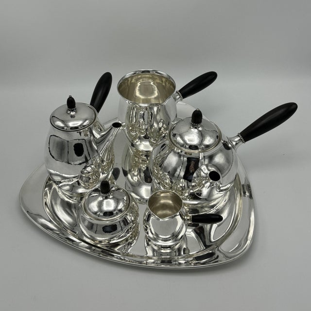 Georg Jensen Six Piece Sterling Silver Tea and Coffee Service Denmark 1915 For Sale - Image 11 of 14