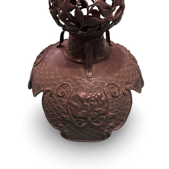 Vintage Japanese Bronze Candle Holder For Sale In New York - Image 6 of 7