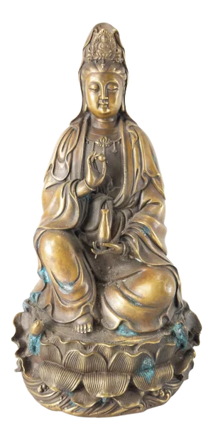 Chinese Bronze Seated Guanyin Buddha Statue