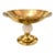 Vintage Hollywood Regency Hobnail Milk Glass & Gold-Tone Pedestal Compote Bowl For Sale