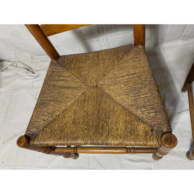 Antique Shaker Ladder Back Chairs - A Pair For Sale - Image 4 of 5