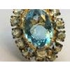 Bochic "Orient" Vintage AquaMarine & Blue Topaz Ring Set In 18K Gold & Silver For Sale - Image 16 of 18