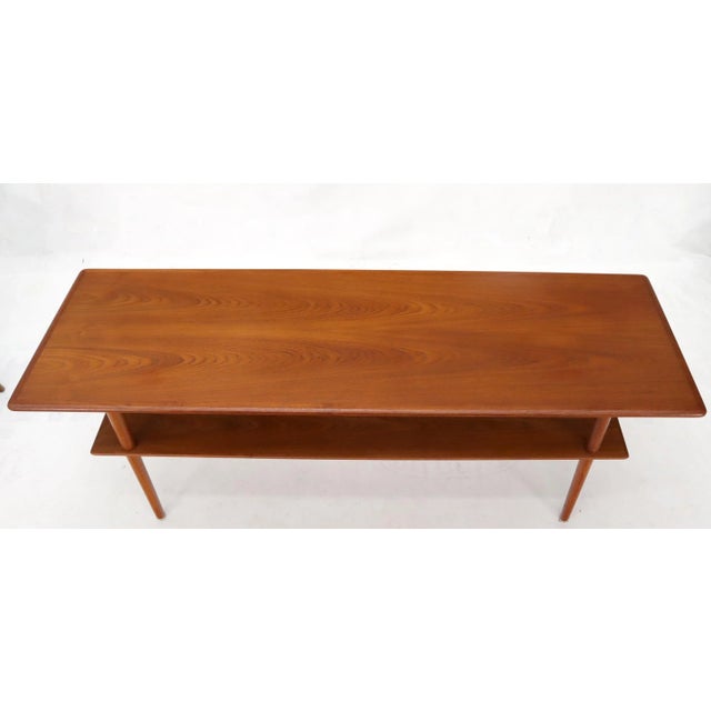 Danish Teak Mid-Century Modern Rectangular One Shelf Coffee Table For Sale - Image 11 of 13