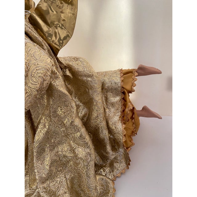 Christmas Angel Italy Cartapesta Paper Mache Angel Gold Figural For Sale In Cleveland - Image 6 of 13