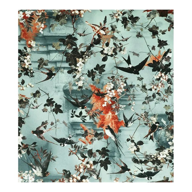 Sample - Jean Paul Gaultier for The House of Scalamandré Hirondelles Wallcovering, Ete For Sale