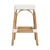 Spritely Home Accent Furniture Robias 30 in. Seat Height Rectangular Rattan Backless Bar Stool, Glossy White/ Natural Rattan Frame For Sale - Image 4 of 7