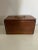 small antique wooden box, having brass handles, made rather primitive, good color condition and form