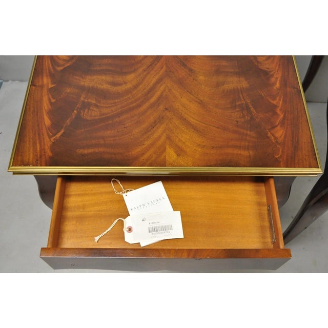 Late 20th Century Ralph Lauren Noble Estate French Louis XV Mahogany One Drawer End Table - A Pair For Sale - Image 9 of 18