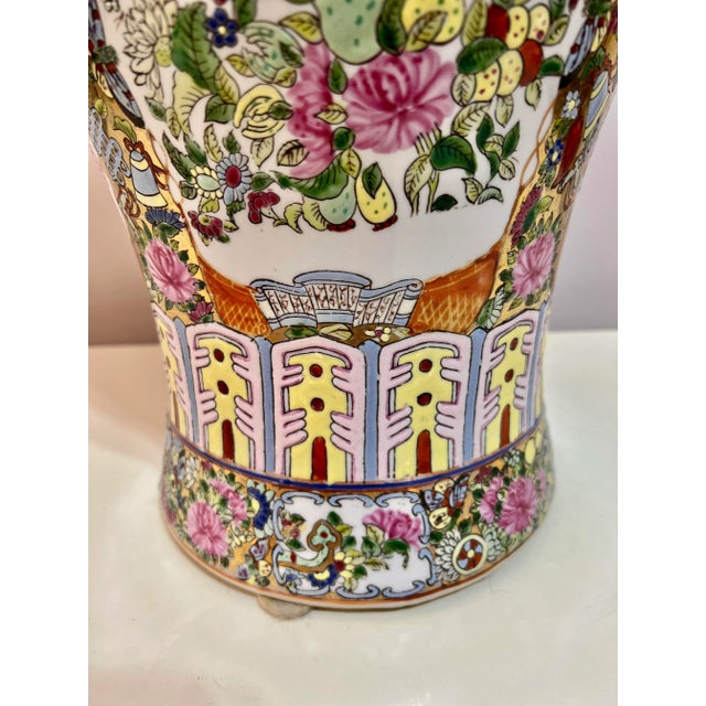 1940s 1940’s Vintage Tall Famille Rose Chinese Porcelain Decorative Baluster Vase For Sale - Image 5 of 11