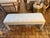 Mid-Century Modern Mid-Century Modern Parsons Bench in Abstract Champagne Upholstery For Sale - Image 3 of 15