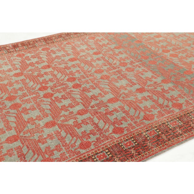 Traditional Antique 20th Century Khotan Runner With Pomegranate Garden Lattice - Rug & Kilim For Sale - Image 3 of 9