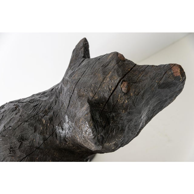 Monumental Hand Carved Wood Rustic Folk Art Prowling Black Bear For Sale In West Palm - Image 6 of 9