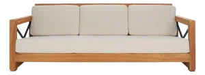 Andros Teak Patio Sofa - Natural / Beige