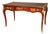 Antique Louis XV Style King Wood and Tulip Wood Bronze Mounted Leather Top Desk For Sale
