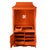 Chinoiserie 1970s Orange Chinoiserie Pagoda-Top Armoire For Sale - Image 3 of 5