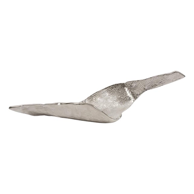 Elongated Aluminum Abstract Leaf Tray - Small For Sale