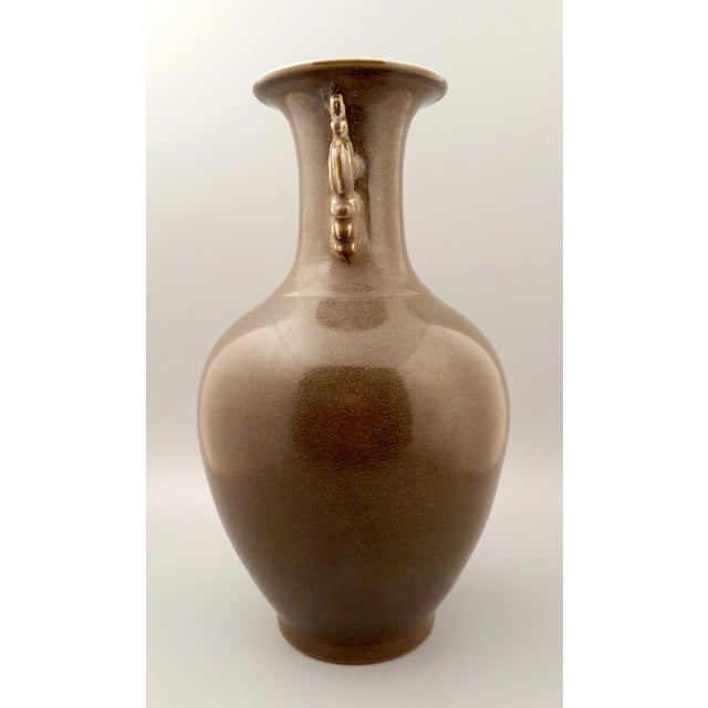 Early 20th Century Chinese Porcelain Teadust Glaze Fengweizun Vase For Sale - Image 4 of 9