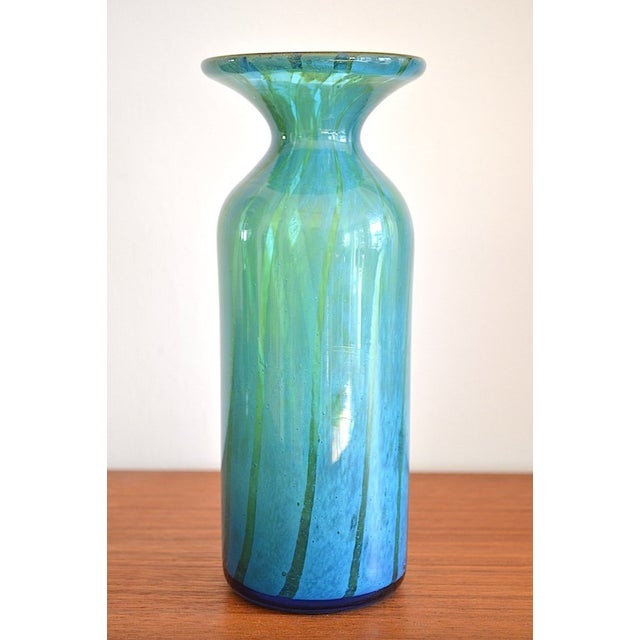 Beautiful Malta glass by Michael Harris for Mdina Glass, 1970s - Colored glass in shades of green, blue, and turquoise -...