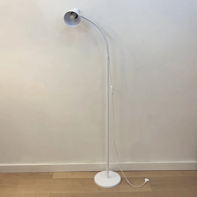 Vintage White Metallic Floor Lamp, 1970s For Sale - Image 4 of 6
