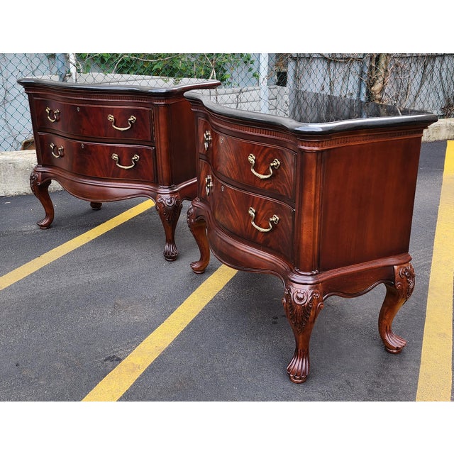 Fine Pair Thomasville Furniture Kent Park Collection Granite Top 2