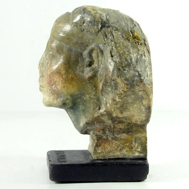 Sculpture Materials Small Ancient Style Sculpture Head For Sale - Image 7 of 9