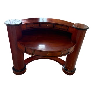 1980s Curved Mahogany Century a Writer's Desk For Sale