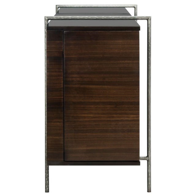 Modern Wood Sideboard, Brown & Black For Sale - Image 3 of 9