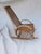 1950s Vintage MCM French Style Rattan Bamboo Wicker Back Rocker For Sale - Image 5 of 8