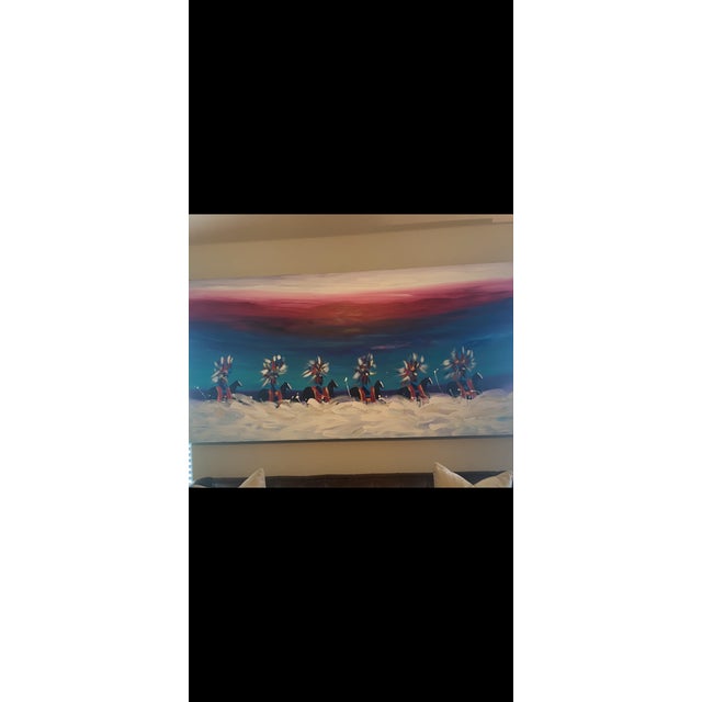 Original Canvas Painting One of A Kind by Late Santa Fe Artist Antonio Pablo Milan 48” height by 60” Long. Beautiful...