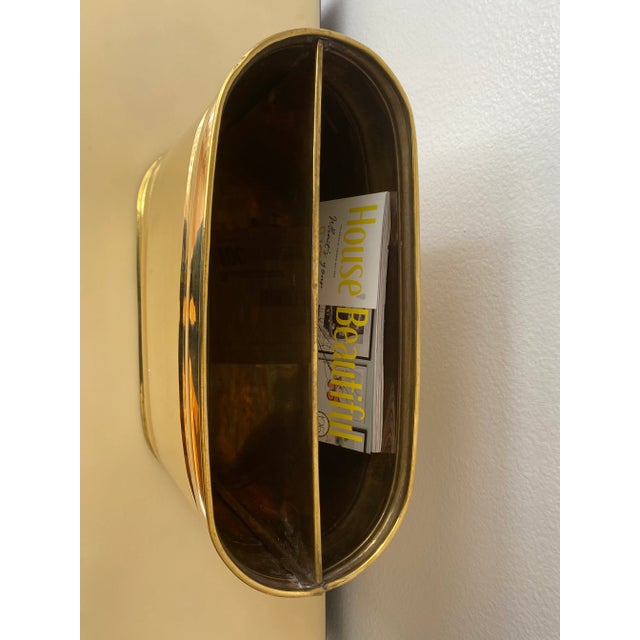 1970s Brass Lion Motif Magazine Holder For Sale - Image 9 of 11