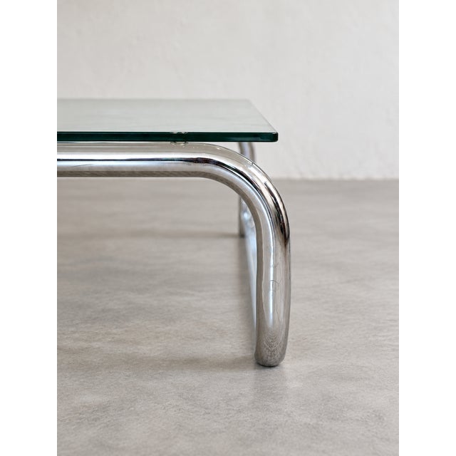 Coffee Table in Chrome and Glass, 1980s For Sale - Image 4 of 8