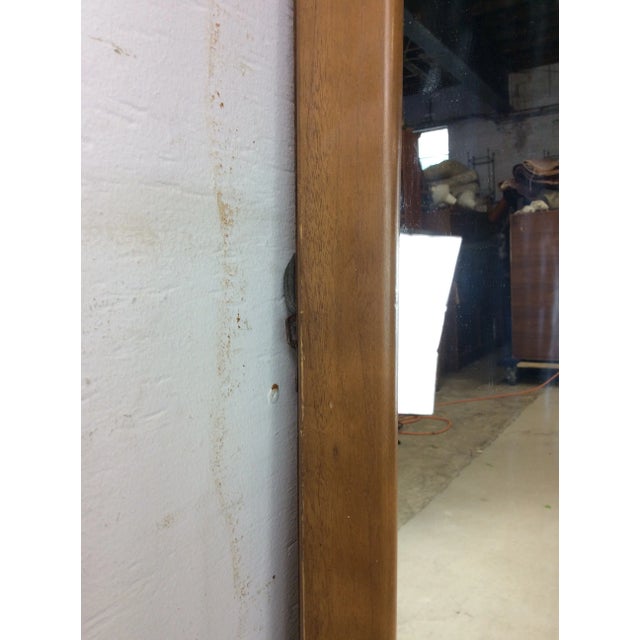 Mid Century Modern Wall Mirror With Beveled Maple Frame For Sale - Image 10 of 12