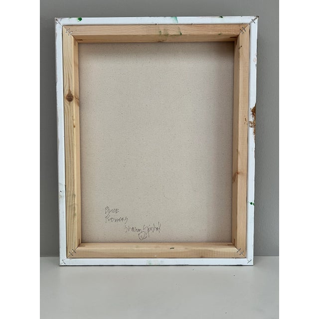 Abstract "Blue Flowers" Original Flower Painting by Shann Spishak For Sale - Image 3 of 7