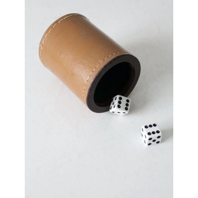 Brown Vintage Leather Dice Cup Set For Sale - Image 8 of 12
