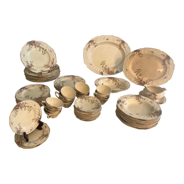1930s Set of Ducal Crown Rosalie China - 49 Piece For Sale