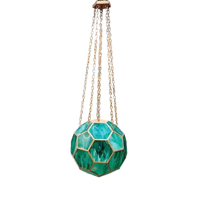Contemporary Marjorie Skouras 15" Honeycomb "La Menthe" Lantern For Sale