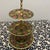 Mid-Century Modern Vintage 3-Tier Indian Etched Brass & Enamel Serving Stand - Floral Design For Sale - Image 3 of 4