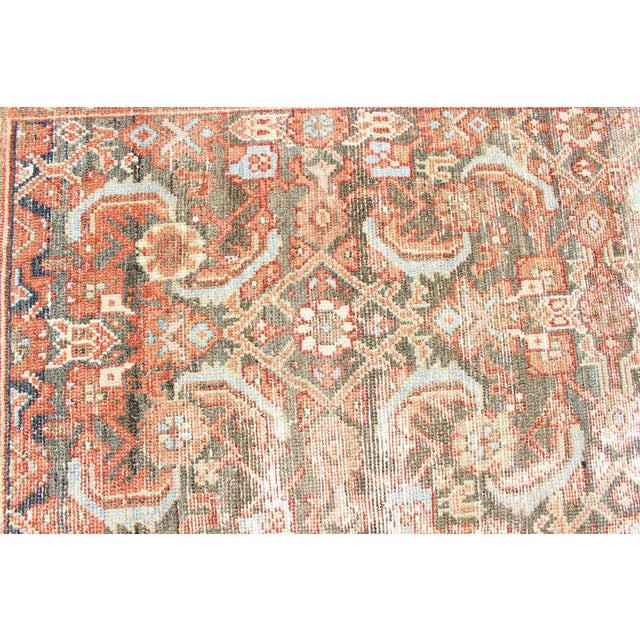 Antique Persian Hamadan Rug With Allover Pattern and Warm Terracotta Tones 5'0 X 9'9 For Sale - Image 11 of 16