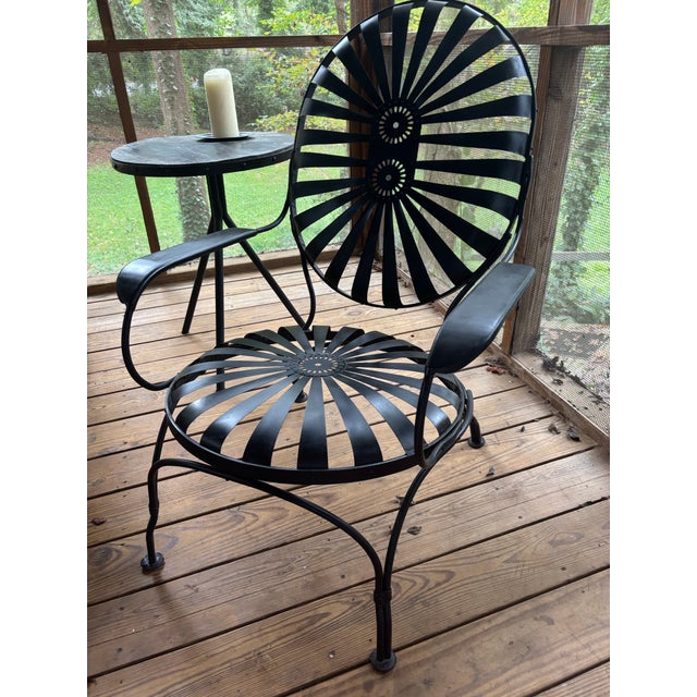 Black Attributed to Francois Carre Oversized Coastal Lounge Chairs, Circa 1940 - A Pair For Sale - Image 8 of 12