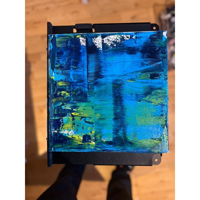 2020s Shades of Blue Abstract Expressionism Acrylic Painting For Sale - Image 5 of 9